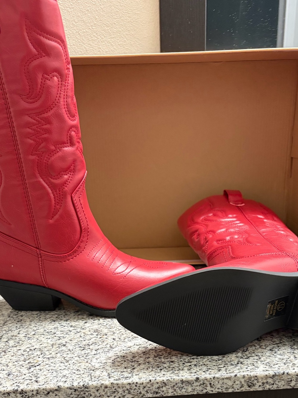 Red Women's Western Cowboy Boots - Stylish Mid-Calf Fashion